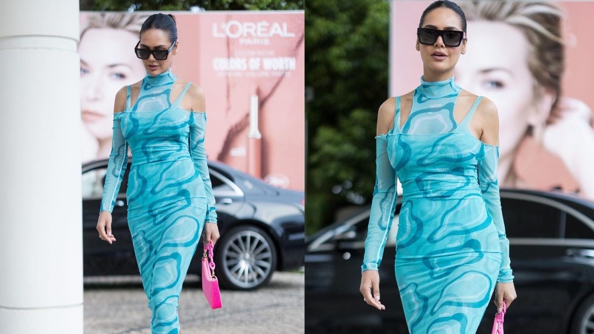 Esha Gupta Strikes a Chic Look in a Beautiful Blue Bodycon Dress; See Photos
