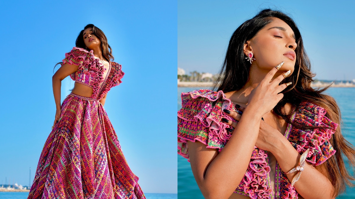 Niharika NM Looks Summer Ready In A Colourful Spunky Neo Gown At Cannes 2023